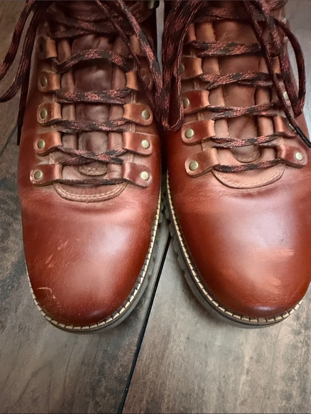 Cole Haan Men’s Chestnut Brown Leather Hiking Boots
